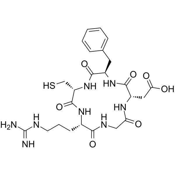 Cyclo(Arg-Gly-Asp-D-Phe-Cys) Chemical Structure