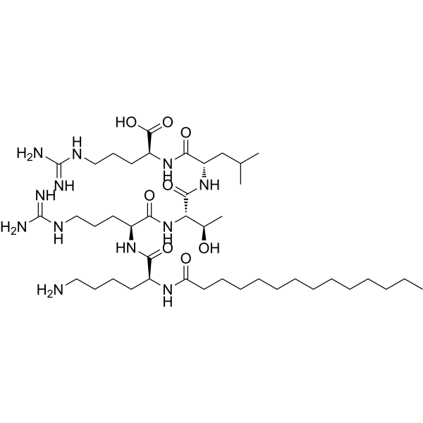 N-Myristoyl-Lys-Arg-Thr-Leu-Arg Chemical Structure