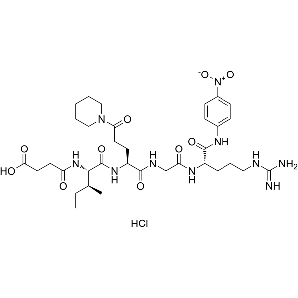 Suc-Ile-Glu(γ-pip)-Gly-Arg-pNA hydrochloride Chemical Structure