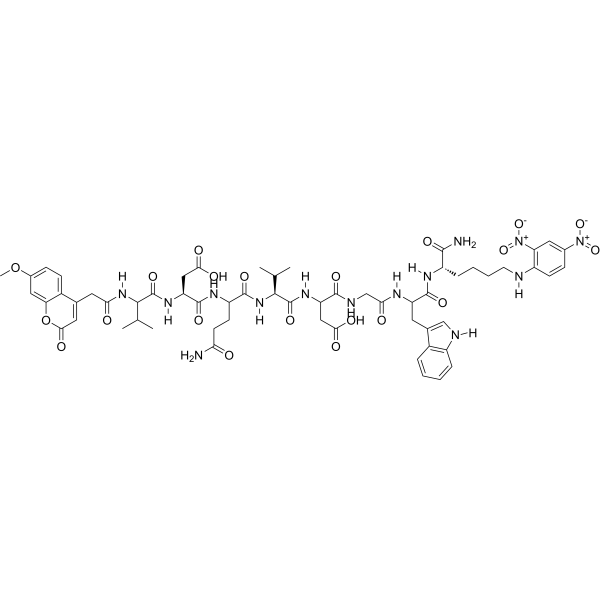 Mca-VDQVDGW-Lys(Dnp)-NH2 Chemical Structure