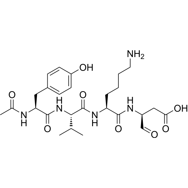 Ac-Tyr-Val-Lys-Asp-aldehyde Chemical Structure