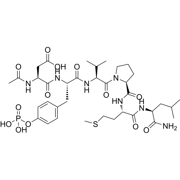 Ac-Asp-Tyr(PO3H2)-Val-Pro-Met-Leu-NH2 Chemical Structure