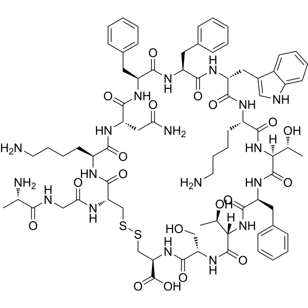 (D-Trp8,D-Cys14)-Somatostatin-14 Chemical Structure