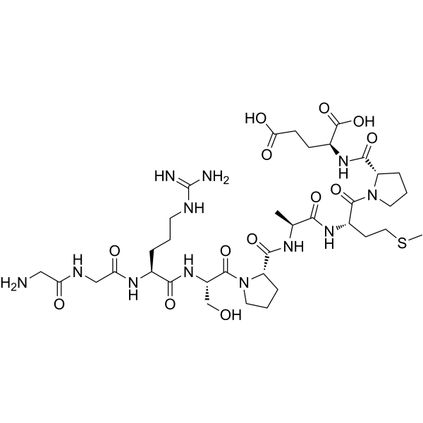 H-Gly-Gly-Arg-Ser-Pro-Ala-Met-Pro-Glu-OH Chemical Structure