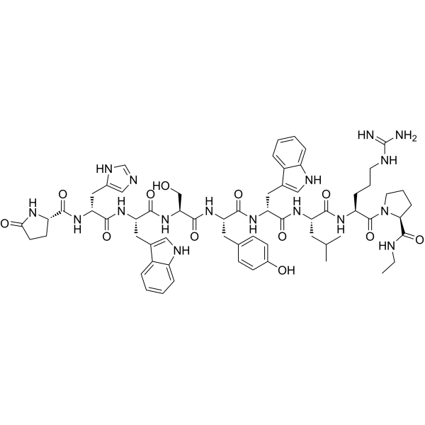(Des-Gly10,D-His2,D-Trp6,Pro-NHEt9)-LHRH Chemical Structure