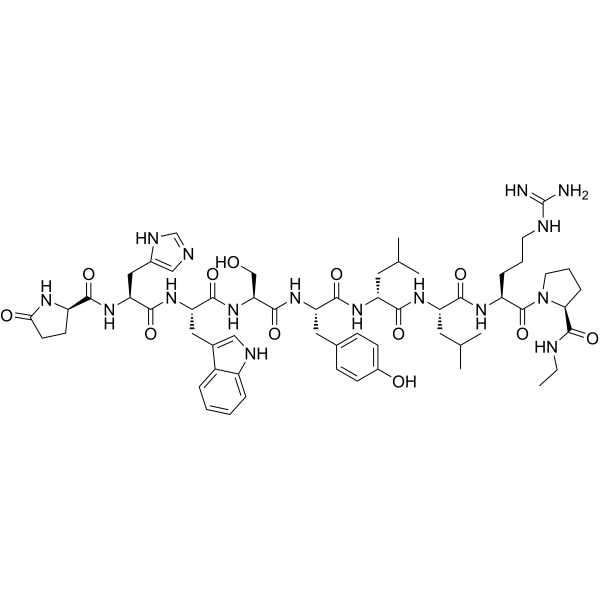 (Des-Gly10,D-Pyr1,D-Leu6,Pro-NHEt9)-LHRH Chemical Structure