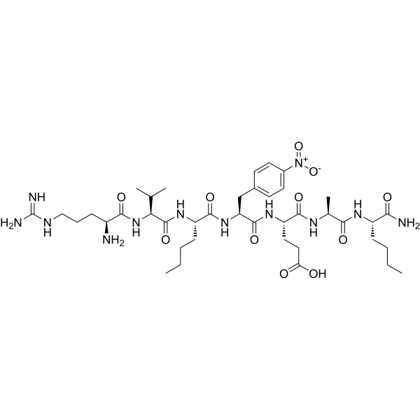 Arg-Val-(Nle-p-nitro)-Phe-Glu-Ala-Nle-NH2 Chemical Structure