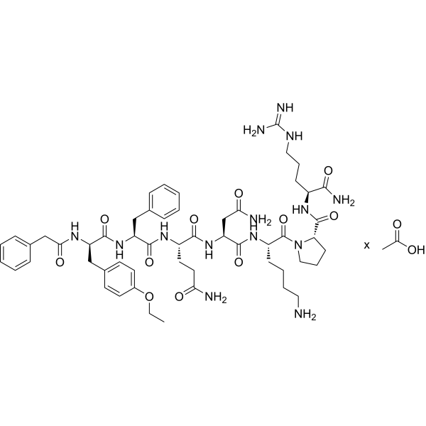 (Phenylac1,D-Tyr(Et)2,Lys6,Arg8,des-Gly9)-Vasopressin acetate Chemical Structure