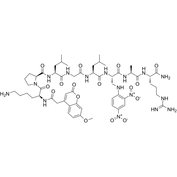 Mca-Lys-Pro-Leu-Gly-Leu-Dap(Dnp)-Ala-Arg-NH2 Chemical Structure