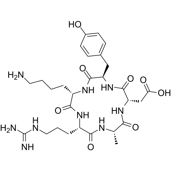 Cyclo(Arg-Ala-Asp-(D-Tyr)-Lys) Chemical Structure