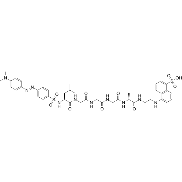 Dabsyl-Leu-Gly-Gly-Gly-Ala-Edans Chemical Structure