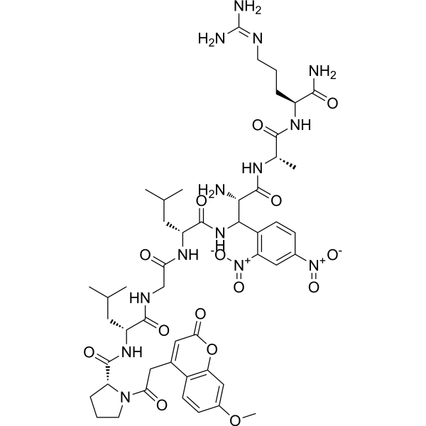 Mca-Pro-Leu-Gly-Leu-Dap(Dnp)-Ala-Arg-NH2 Chemical Structure