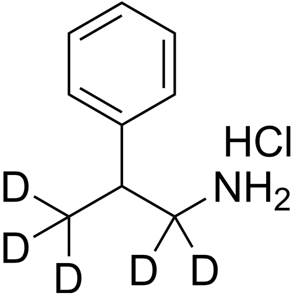 (±)-1-Amino-2-phenylpropane-1,1,3,3,3-d<sub>5</sub> hydrochloride Chemical Structure