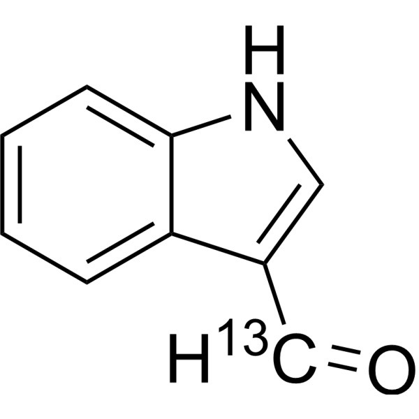 Indole-3-carboxaldehyde-<sup>13</sup>C<sub>3</sub> Chemical Structure