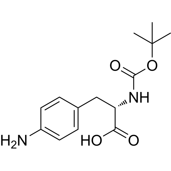 (S)-3-(4-Aminophenyl)-2-((tert-butoxycarbonyl)amino)propanoic acid Chemical Structure
