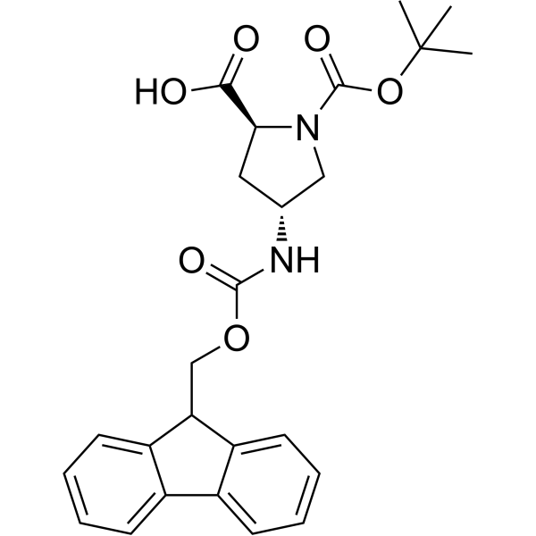 (2S,4<em>R</em>)-4-((((9<em>H</em>-Fluoren-9-yl)methoxy)carbonyl)amino)-1-(tert-butoxycarbonyl)pyrrolidine-2-carboxylic acid