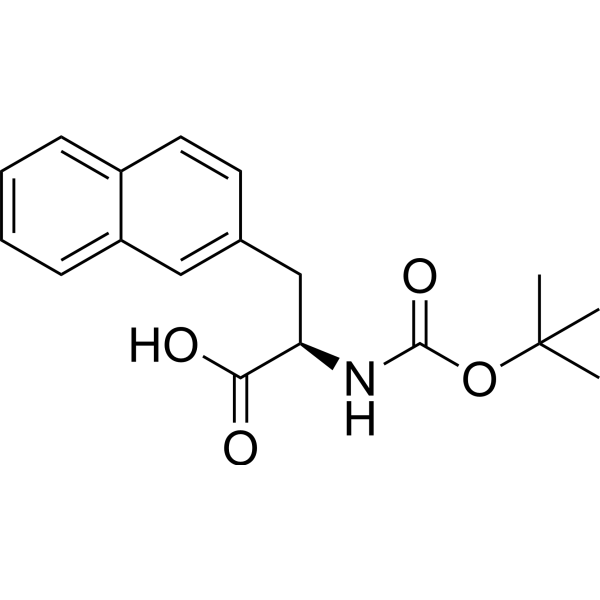 (R)-2-((tert-Butoxycarbonyl)amino)-3-(naphthalen-2-yl)propanoic acid Chemical Structure