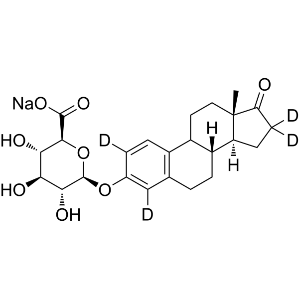 Estrone β-D-glucuronide-d<sub>4</sub> sodium Chemical Structure