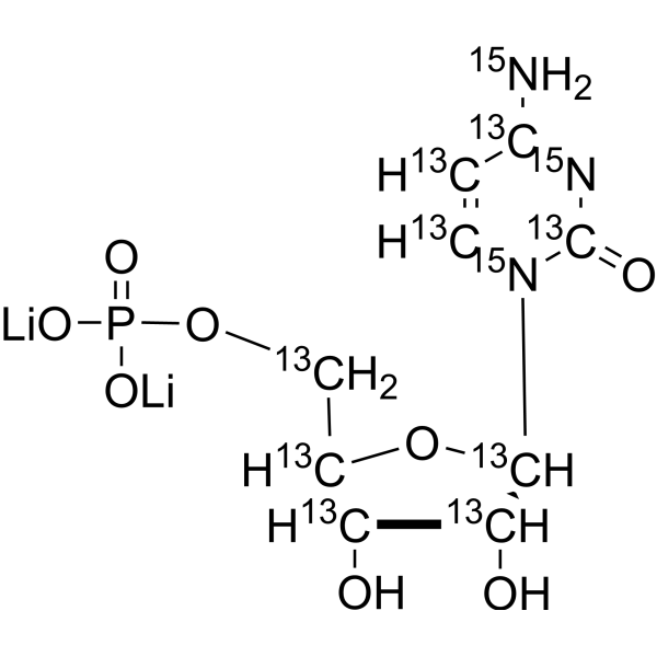 Cytidine <em>5</em>′-monophosphate-<em>13</em><em>C</em>9,15N3 dilithium