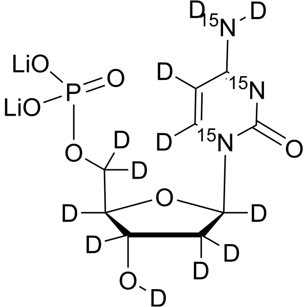 2'-Deoxycytidine-<em>5</em>'-monophosphoric acid-<em>15</em><em>N</em>3,d12 <em>dilithium</em>