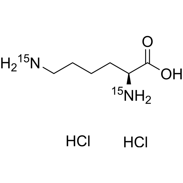 L-Lysine-<sup>15</sup>N<sub>2</sub> dihydrochloride Chemical Structure