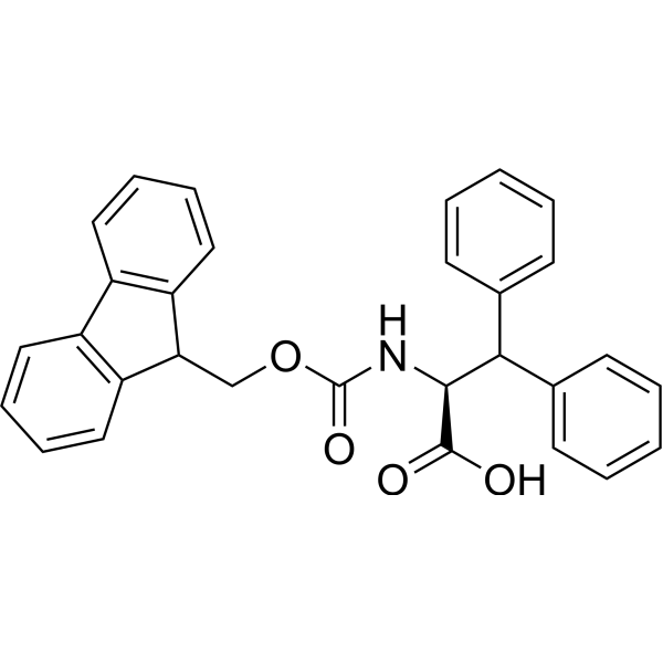(S)-2-((((9H-Fluoren-9-yl)methoxy)carbonyl)amino)-3,3-diphenylpropanoic acid Chemical Structure