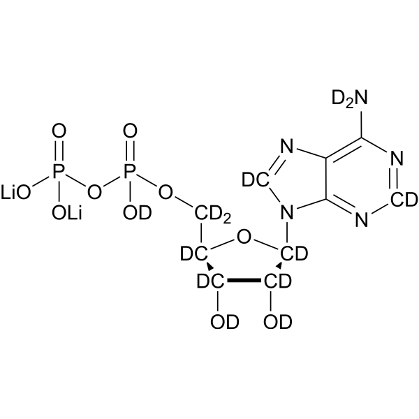 Adenosine 5'-diphosphate-d<sup>13</sup> dilithium Chemical Structure
