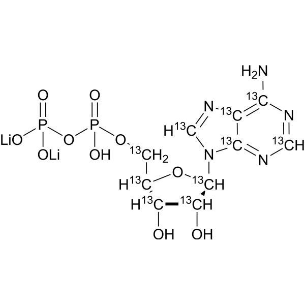 Adenosine <em>5</em>'-diphosphate-<em>13</em><em>C</em>10 dilithium