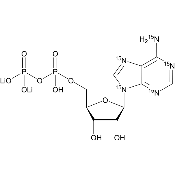 Adenosine 5'-diphosphate-<em>15</em><em>N</em>5 dilithium
