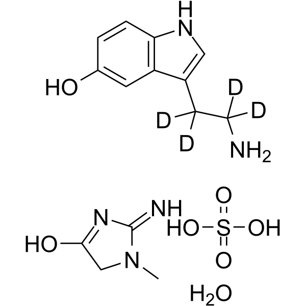 5-Hydroxytryptamine-d<sub>4</sub> creatinine sulfate monohydrate Chemical Structure