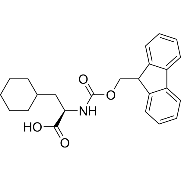 (R)-2-((((9H-Fluoren-9-yl)methoxy)carbonyl)amino)-3-cyclohexylpropanoic acid Chemical Structure
