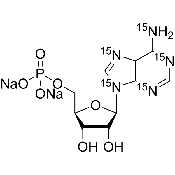Adenosine-5'-monophosphate-<sup>15</sup>N<sub>5</sub> disodium Chemical Structure