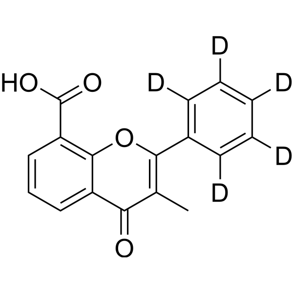 3-Methylflavone-8-carboxylic acid-d<sub>5</sub> Chemical Structure