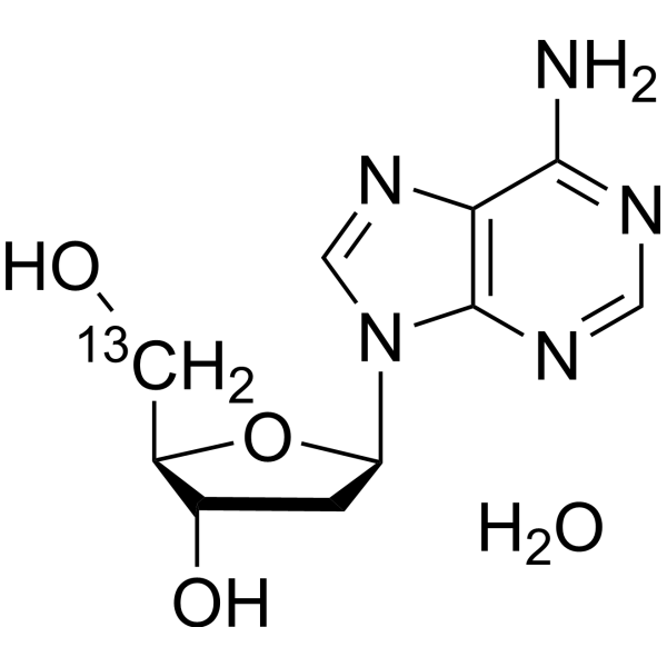 2'-Deoxyadenosine monohydrate-5′-<sup>13</sup>C Chemical Structure