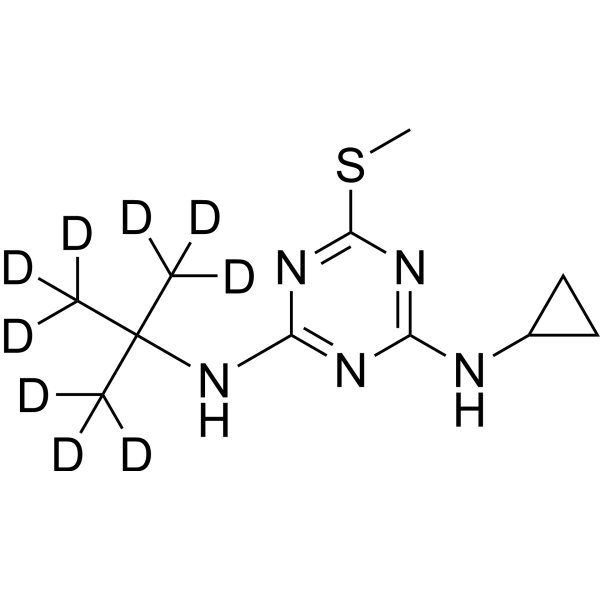 N2-(tert-Butyl)-N4-cyclopropyl-6-(methylthio)-1,3,5-triazine-2,4-diamine-d<sub>9</sub> Chemical Structure