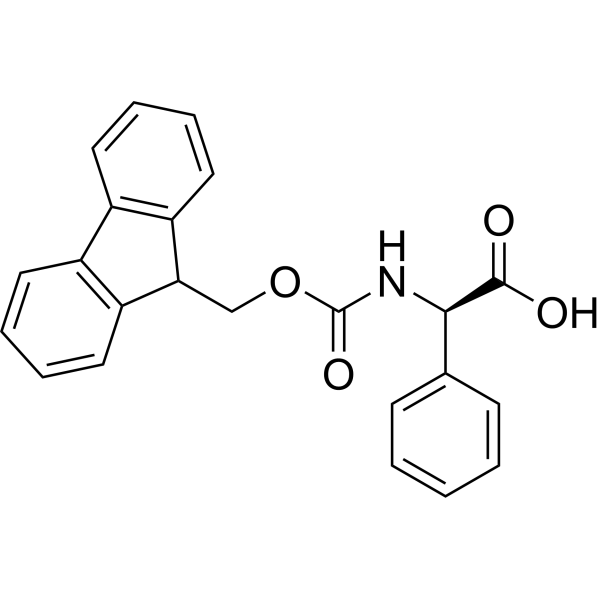 (R)-2-((((9H-Fluoren-9-yl)methoxy)carbonyl)amino)-2-phenylacetic acid Chemical Structure