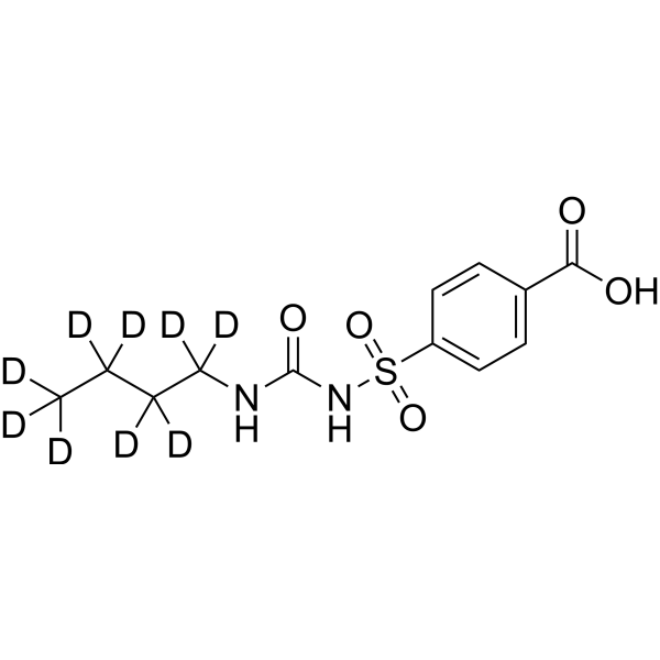 4-(N-(Butylcarbamoyl)sulfamoyl)benzoic acid-d<sub>9</sub> Chemical Structure