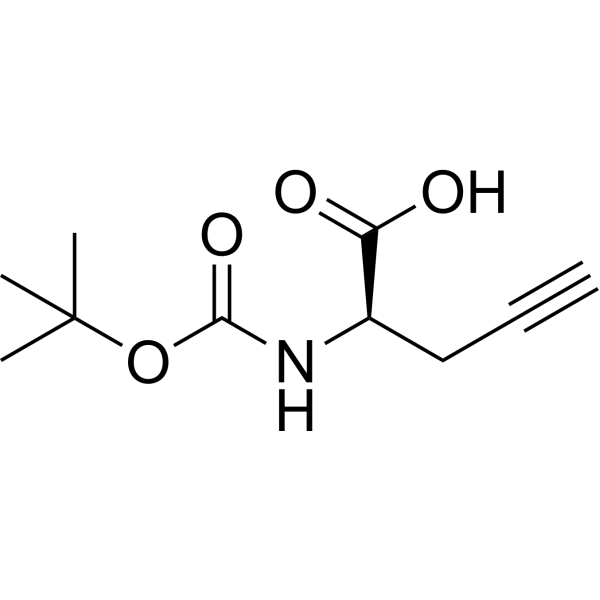 (R)-2-((tert-Butoxycarbonyl)amino)pent-4-ynoic acid Chemical Structure