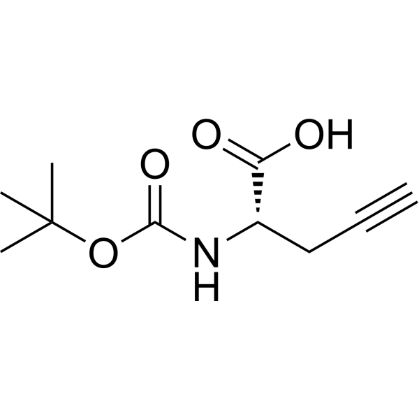 (S)-2-((tert-Butoxycarbonyl)amino)pent-4-ynoic acid Chemical Structure