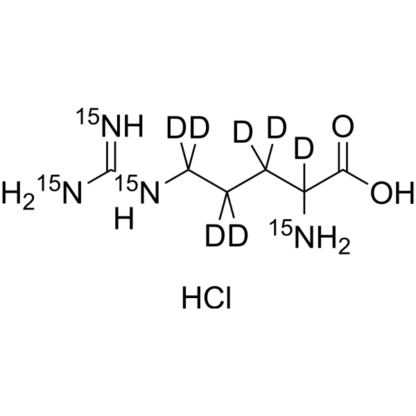 Arginine-<sup>15</sup>N<sub>4</sub>,d<sub>7</sub> hydrochloride Chemical Structure