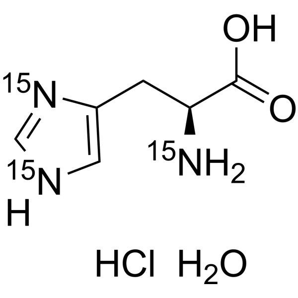 L-Histidine-<sup>15</sup>N<sub>3</sub> hydrochloride hydrate Chemical Structure