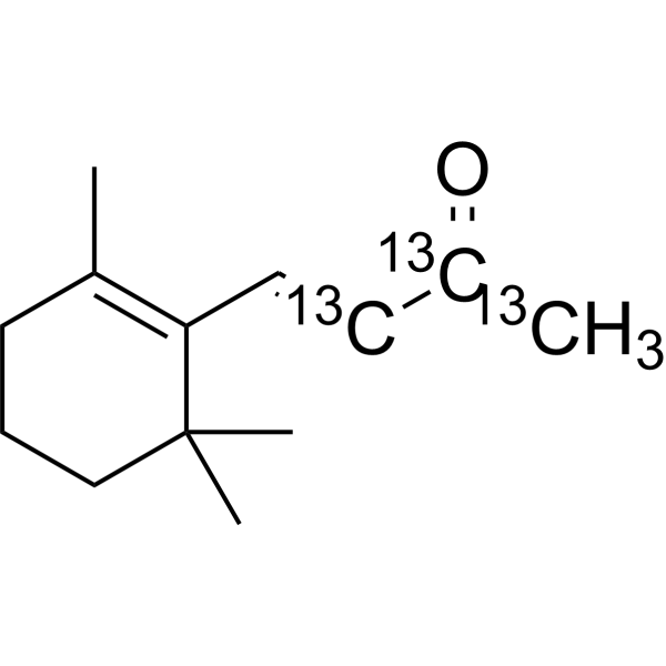 β-Ionone-<sup>13</sup>C<sub>3</sub> Chemical Structure