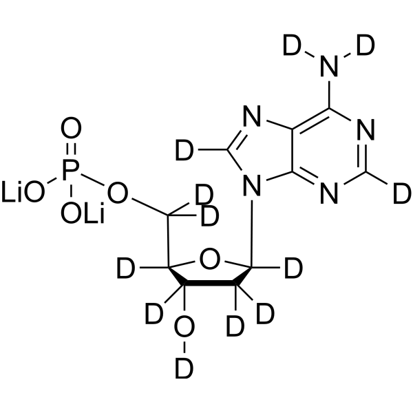 2'-Deoxyadenosine-5'-monophosphate-d<sub>12</sub> dilithium Chemical Structure