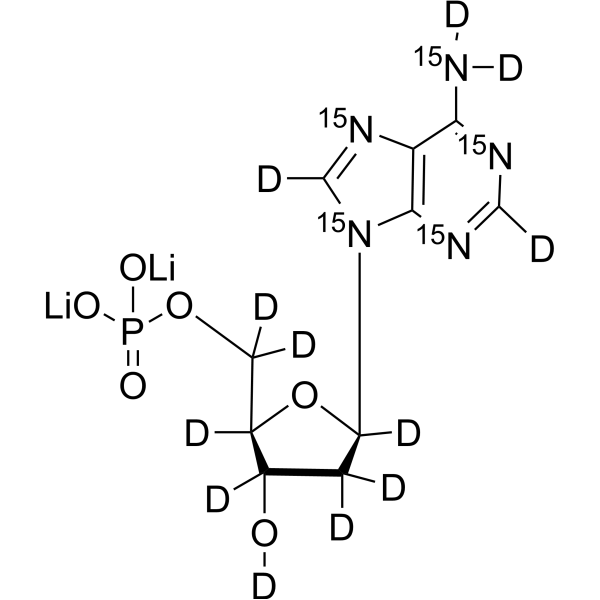 2'-Deoxyadenosine-5'-monophosphate-15N5,<em>d</em>12 dilithium