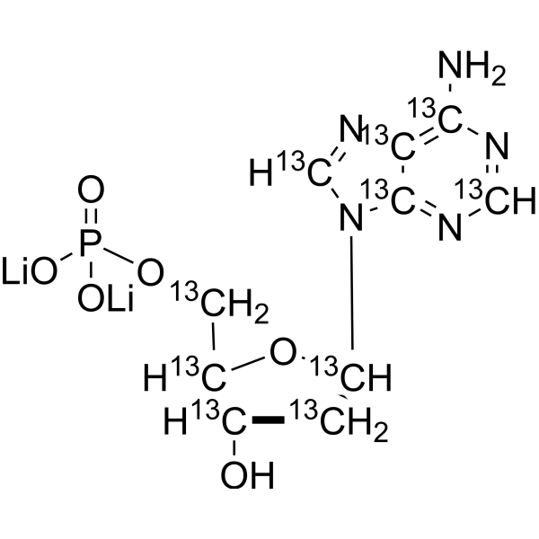 2'-Deoxyadenosine-5'-monophosphate-<sup>13</sup>C<sub>10</sub> dilithium Chemical Structure
