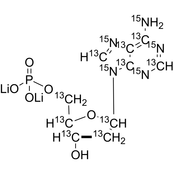 2'-Deoxyadenosine-5'-monophosphate-<sup>13</sup>C<sub>10</sub>,<sup>15</sup>N<sub>5</sub> dilithium Chemical Structure