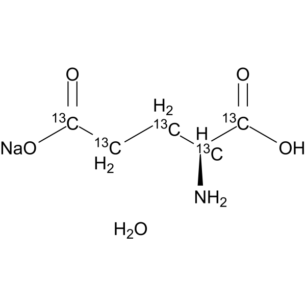 L-Glutamic acid-<sup>13</sup>C<sub>5</sub> hydrate salt Chemical Structure
