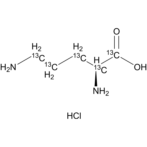 L-Ornithine-1,2,3,4,5-<sup>13</sup>C<sub>5</sub> hydrochloride Chemical Structure