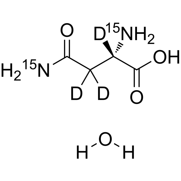 L-Asparagine-<sup>15</sup>N<sub>2</sub>,d<sub>3</sub> monohydrate Chemical Structure