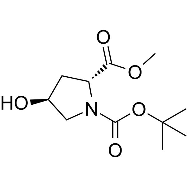 (2R,4S)-1-tert-Butyl 2-methyl 4-hydroxypyrrolidine-1,2-dicarboxylate Chemical Structure